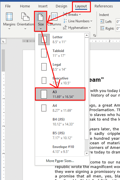 microsoft word for mac custom page size